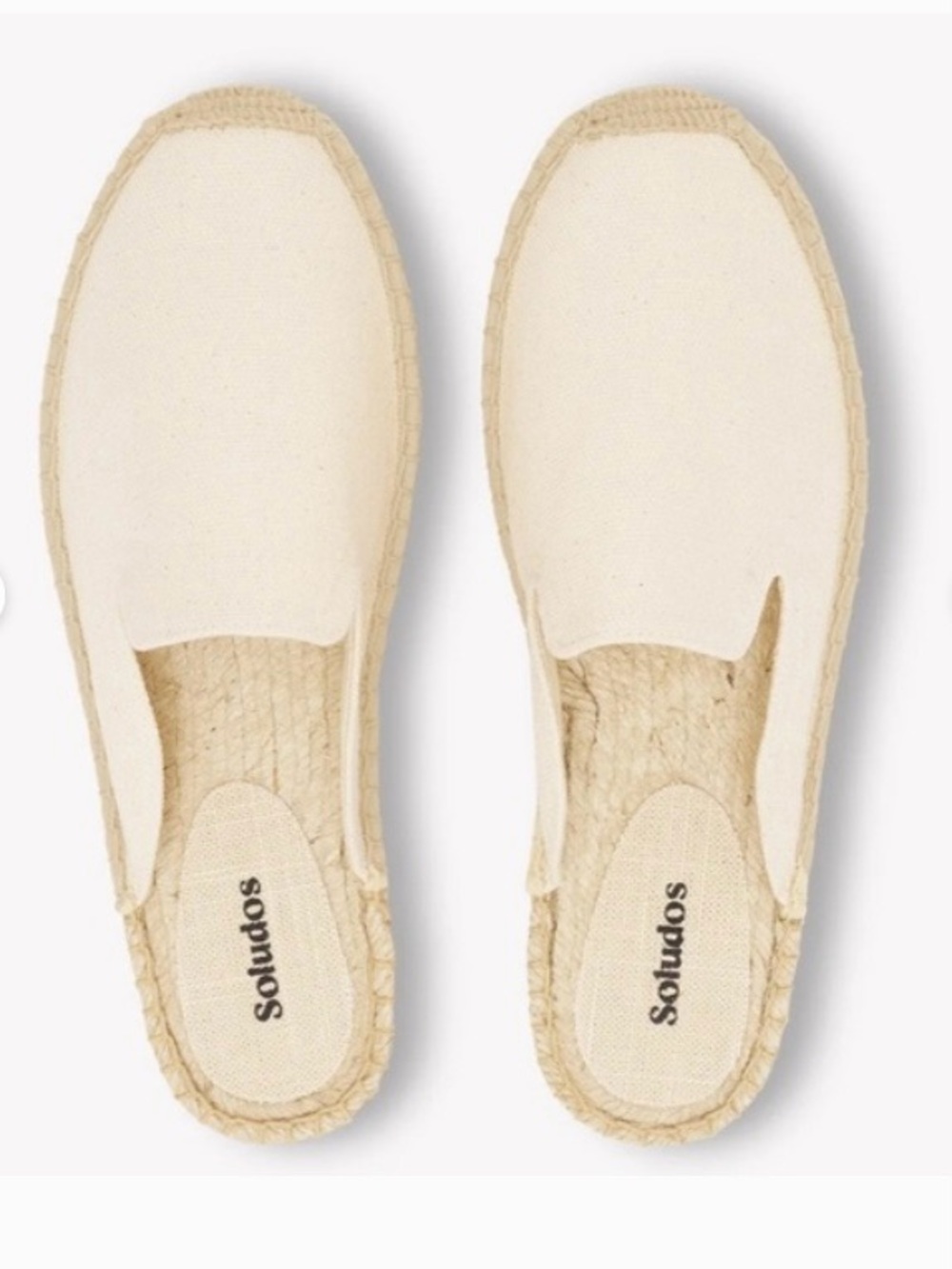 Soludos Cream Espadrille Mules Natural Undyed 10-10.5